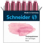 Schneider etui de 6 cartouches d'encre pour stylo plume pastel rose