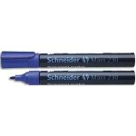 Schneider marqueur permanent maxx 230, corps en aluminium, pointe ogive, encre bleue a faible odeur