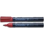 Schneider marqueur permanent maxx 230, corps en aluminium, pointe ogive, encre rouge a faible odeur