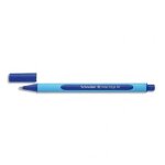 Schneider stylo bille a capuchon, pointe large, corps triangulaire caoutchouc, encre bleue