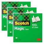 Scotch lot de 3 rubans adh�sif magic 810 invisible 19 mm x 10 m