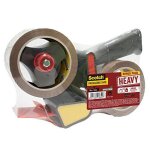 Scotch d�vidoir de ruban d'emballage avec 2 rouleaux de ruban heavy - 50 mm x 66 m