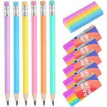 Sept - lot de 12 gommes et crayons a papier - gomme arc - en - ciel et crayon triangulaire 2b - pour ... Sept - lot de 12 gommes et crayons a papier - gomme arc - en - ciel et crayon triangulaire 2b - pour ...