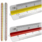 Sept - lot de 2, 30 cm triangulaire rgle d'chelle, triangle bton pour ingnierie 1:1 1:10 1:2 1:20 ...