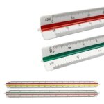 Sept - 2 pcs rgles d'chelle triangulaire 30 cm echelles mtriques, 1:20 1:25 1:50 1:75 1:100 1:125 ...