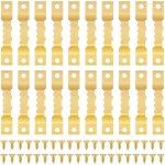 Sept - lot de 20 crochets en dents de scie avec vis, petits crochets de suspension pour toile, cadres ... Sept - lot de 20 crochets en dents de scie avec vis, petits crochets de suspension pour toile, cadres ...