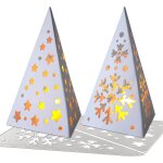 Sept - 2pcs matrice dcoupe 3d triangulaire lanterne nol dies en mtal pochoir hollow out etoile flocon ...