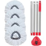 Sept - lot de 7 ttes de balai turbo compatibles avec viledas all turbo 1 tank, 4 ttes blanches en microfibre ...
