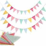 Sept - banderole de 36 fanions multicolores triangulaires en tissu pour la maison, un anniversaire, une ...