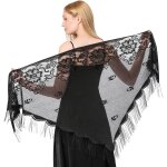 Sept - etole en dentelle pour femme - cape florale - costume d'halloween - foulard triangulaire en maille ... Sept - etole en dentelle pour femme - cape florale - costume d'halloween - foulard triangulaire en maille ...
