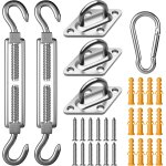 Sept - kit de fixation pour voile d'ombrage en acier inoxydable 304 - accessoires pour triangle, tendeur ...