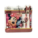 Set minnie bloc note + montre + stylo 6 couleurs