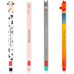 Set of 4 farm sweet farm erasable gel pens, stylos a encre thermosensible effa�able, noir, rose, vert, ...