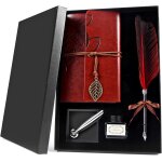 Set de stylos d'encre et de plume d'oie, calligraphie, cadeau de no�l, rouge