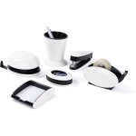 Set trendy organiseur de bureau blanc laqu / noir