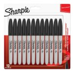 Sharpie 1996111 marqueur ind�l�bile pointe fine noir 12 pi�ce(s)