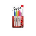 Sharpie 2065403 lot de 4 marqueurs permanent pointe fine couleurs fun assorties