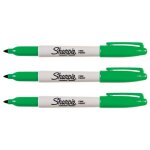 Sharpie lot de 3 marqueurs permanent fine pointe ronde vert