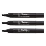 Sharpie lot de 3 marqueurs permanent w10 pointe biseaut�e 1, 5 - 5mm noir