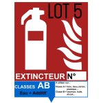 Signal�tique extincteur ab eau + additif - autocollant vinyl waterproof - l. 150 x h. 200 mm (lot lot ...