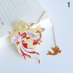 Signet en laiton sculpt de style chinois rtro avec pampilles, clip de suspension pour livre, marque ...