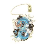 Signet rtro en laiton style chinois, 1 pice, pendentif avec pompon, dragon creux, clip, livre de pagination, ...