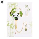 Signet de style chinois a motif de panda, signet en mtal ajour avec pendentif et pince pour livre, ...