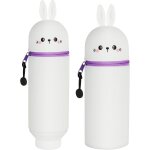 Silicone souple trousse ecole, kawaii ?tui �� stylo, trousse t��lescopique mignonne avec fermeture eclair ...