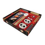 Soire sushis - coffret avec 1 couteau, 1 natte en bambou, 2 repose - baguettes, 2 coupelles a sauce ...