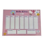 Sous - main - calendrier - hebdomadaire - 29, 5 x 20, 5 cm - hello kitty