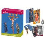 Spi box bleu - avec un guide spi - 1 petit evangile - 8 cartes de vie de saint - 1 chapelet - 1 mdaille ...