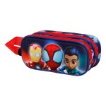 Spiderman glow trousse 3d double, bleu
