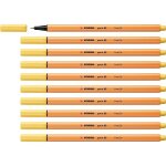 Stabilo lot de 10 feutres a pointe fine point 88, jaune clair