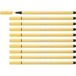 Stabilo lot de 10 stylos feutre pen 68, jaune clair
