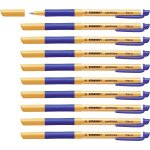 Stabilo lot de 10 stylos roller encre gel pointvisco pointe fine 0, 5 mm bleu