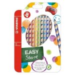 Stabilo lot de 3 etuis de 12 crayon de couleur ergonomique easycolors start droitier + taille crayons ...
