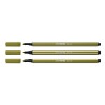 Stabilo lot de 3 feutres de dessin pointe moyenne pen 68 vert epinard