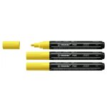 Stabilo lot de 3 marqueurs pointe moyenne free acrylic t300 jaune