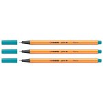 Stabilo lot de 3 stylo - feutres point 88 pointe fine 0, 4 mm bleu clair