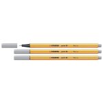 Stabilo lot de 3 stylo - feutres point 88 pointe fine 0, 4 mm gris bleu moyen
