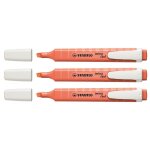 Stabilo lot de 3 surligneurs swing cool pastel edition pointe 1 - 4 mm rouge corail