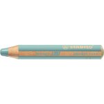 Stabilo lot de 5 crayons woody rond large mine 10 mm argent