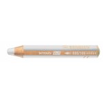 Stabilo lot de 5 crayons woody rond large mine 10 mm blanc