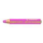 Stabilo lot de 5 crayons woody rond large mine 10 mm rose vif