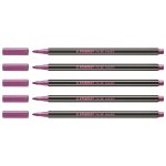 Stabilo lot de 5 stylos feutre pen 68 metallic pointe moyenne rose m�tallis�