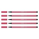 Stabilo lot de 5 stylos feutre pen 68, rouge grenadine