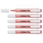 Stabilo lot de 5 surligneurs de poche swing cool pointe biseaut�e 1 - 4 mm rouge
