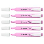 Stabilo lot de 5 surligneurs swing cool pastel mauve givr