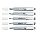Stabilo lot de 5 surligneurs swing cool pointe biseau pastel gris soie