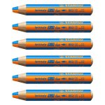 Stabilo lot de 6 crayons multi - talents woody 3 in 1 duo - orange - bleu